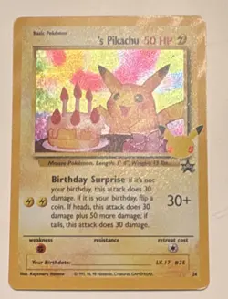 Pokemon ______'s Pikachu Wotc Promo Holo 24/53 50 HP Basic English - Image 1