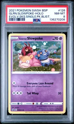2021 POKEMON SWSH BLACK STAR PROMO #126 GALARIAN SLOWPOKE-HOLO PSA 8 - Image 1