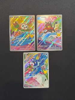 Pokemon Alola: Rowlet, Litten, Popplio TCG First Partner Illustration Series 1 - Image 1