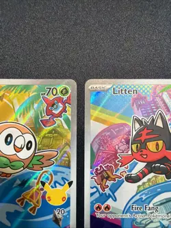 Pokemon Alola: Rowlet, Litten, Popplio TCG First Partner Illustration Series 1 - Image 3