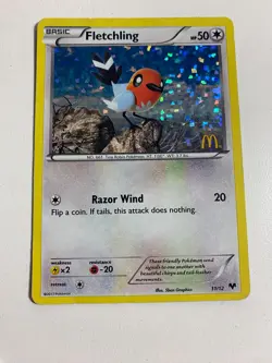 Pokemon TCG 11/12 Fletchling Basic McDonalds 2014 Promo Good Condition - Image 1