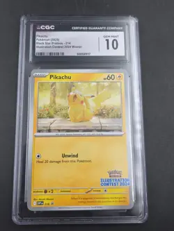 Pokemon Pikachu #214 Illustration Contest Winner BSP 2024 - CGC 10 Gem Mint - Image 1