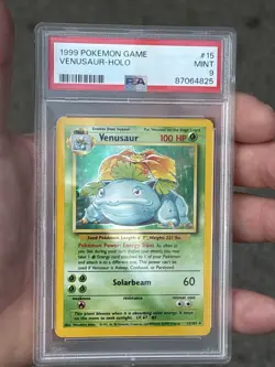 Pokemon TCG Venusaur Base Set 1999 Holo Rare PSA 9 15/102 Wizards - Image 1