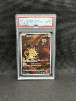PSA10 Team Rocket's Meowth AR 109/098 Glory of Team Rocket Japanese SV10 Pokemon - Image 1