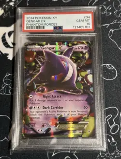 PSA 10 Gengar EX 34/119 Ultra Rare XY Phantom Forces Pokemon TCG GEM MINT 2014 - Image 3