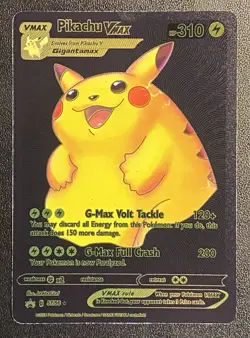 Pokemon Black Foil Fan Art Pikachu VMAX Full Art 57/56 Display Card - Image 1