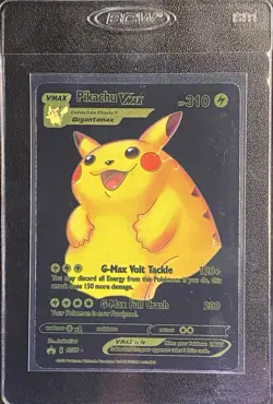 Pokemon Black Foil Fan Art Pikachu VMAX Full Art 57/56 Display Card - Image 3