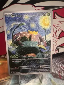 Pokemon Venusaur Starry Night Van Gogh Beautiful Moon ACG Star Trading Card NM - Image 1