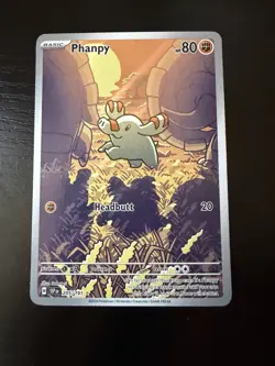 Pokemon TCG Phanpy Illustration Rare Holo Card 205/191 Sv08: Surging Sparks NM - Image 1