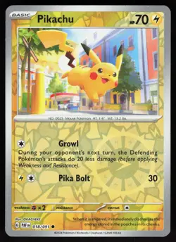 Pikachu 018/091 Common Paldean Fates Pokemon Reverse Holo Near Mint - Image 1