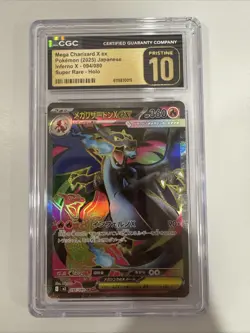 CGC 10 PRISTINE Mega Charizard X ex 094/080 Inferno X Super Rare JPN Pokemon - Image 1