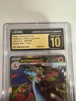 CGC 10 PRISTINE Mega Charizard X ex 094/080 Inferno X Super Rare JPN Pokemon - Image 3