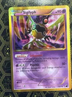 Pokemon TCG Sigilyph 118/116 Black & White Plasma Freeze Secret Rare - - Image 1