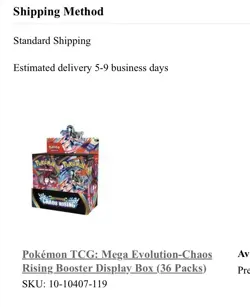 Pokemon TCG Chaos Rising Mega Evolution Booster Display Box Sealed 36 Packs - Image 1