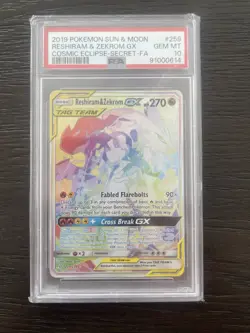 Pokemon TCG Sun & Moon Reshiram & Zekrom GX Cosmic Eclipse #259 PSA 10 Gem Mint - Image 1