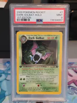 Pokemon TCG Dark Golbat 7/82 Team Rocket 1st Edition Holo Rare PSA 9 2000 - Image 1