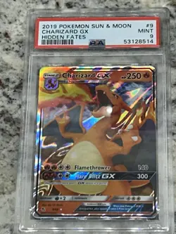 2019 Pokemon Charizard GX 9/68 Hidden Fates Holo Ultra Rare PSA 9 - Image 3