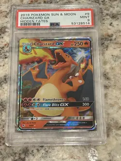 2019 Pokemon Charizard GX 9/68 Hidden Fates Holo Ultra Rare PSA 9 - Image 5