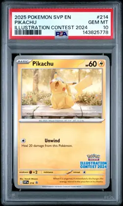 2025 POKEMON SVP EN-SV BLACK STAR PROMO ILLUSTRATION CONTEST 2024 PIKACHU PSA 10 - Image 1