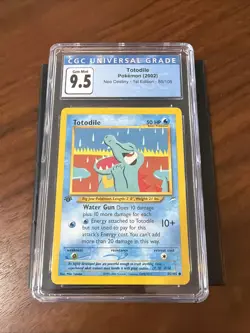 Pokemon 2002 Totodile #85 Neo Destiny 1st Edition CGC 9.5 Gem Mint 10 Blue Label - Image 1