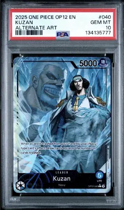 2025 KUZAN One Piece OP12-040 Leader Alt Art Legacy of the Master PSA 10 Pop 188 - Image 1