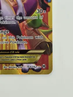 Pokemon XY BREAKthrough Mewtwo EX 164/162 Secret Rare Full Art HP / DAMAGED - Image 4