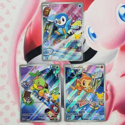 Piplup 042 + Chimchar 041 + Turtwig 040 - First Partner Pokemon Cards - #L433 - Image 1