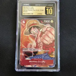 2024 One Piece Monkey.D.Luffy Premium Card Collection Fest 23-24 CGC PRISTINE 10 - Image 1