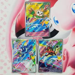 Rowlett 043 + Litten 044 + Popplio 045 - First Partner Pokemon Cards #L432 - Image 1