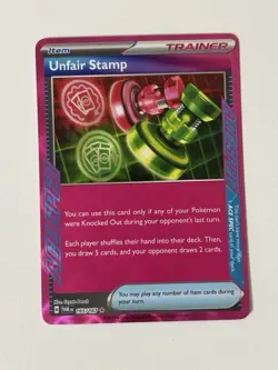 Pokemon Unfair Stamp 165/167 Twilight Masquerade ACE SPEC Rare Holo Card TCG - Image 1