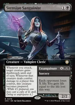 STENSIAN SANGUINIST Rare Extended Art Secrets of Strixhaven Commander NM MTG - Image 1