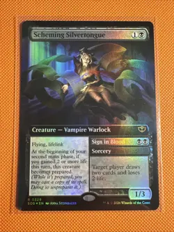 Scheming Silvertongue Extended Art Foil R 329 - MTG Secrets of Strixhaven - Image 1