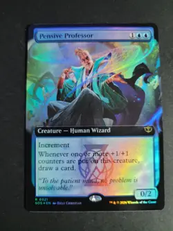 Pensive Professor (Extended Art Foil) Rare MTG Secrets of Strixhaven - Image 1