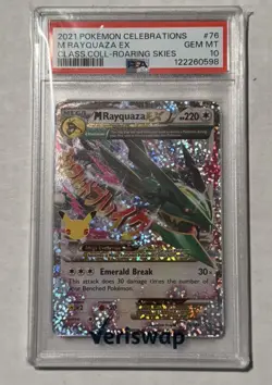 PSA 10 Pokemon TCG 2021 Pokemon Celebrations #76 M Rayquaza Ex GEM MT - Image 1