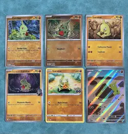 Pokemon TCG Larvitar Set of 6 with Illustration Rare and Poke Ball - Image 1