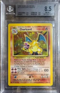 Pokemon Charizard Base Set Unlimited Holo Rare #4 BGS 8.5 - Image 1