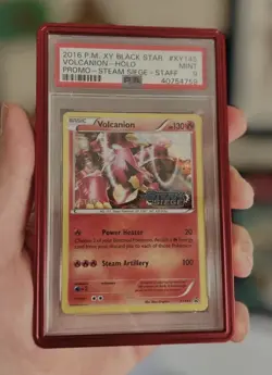 Pop 15 Volcanion 2016 Pokemon XY Steam Siege #XY145 Black Star STAFF PROMO PSA 9 - Image 1
