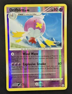Pokemon Diamond & Pearl Base - Drifblim LV.40 - 24/130 - Reverse Holo - LP/NM - Image 1