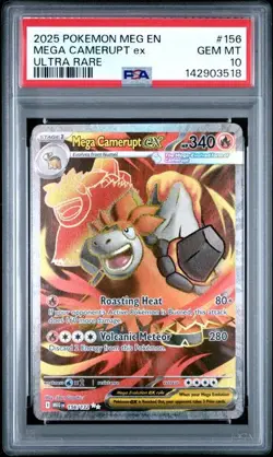 2025 POKEMON MEG EN-MEGA EVOLUTION ULTRA RARE #156 MEGA CAMERUPT EX PSA 10 - Image 1