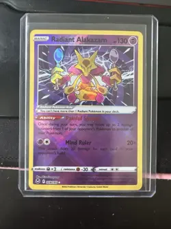 Radiant Alakazam 059/195 Radiant Rare Silver Tempest Pokemon TCG NM AM - Image 1