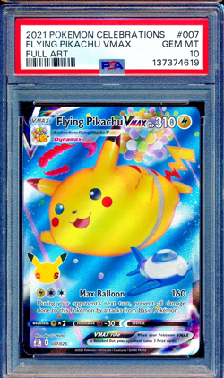 Flying Pikachu VMAX 2021 Pokemon Celebrations Full Art #007 PSA 10 - Image 1