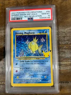 POKEMON 2021 Celebrations Neo Revelation SHINING MAGIKARP Holo #66 PSA 10 Gem 3 - Image 1