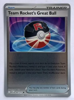 Team Rocket's Great Ball 205/217 ME: Ascended Heroes Pokemon Reverse Holo NM/M - Image 1