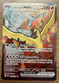 TEAM ROCKET'S MOLTRES EX 208/182 ULTRA RARE DESTINED RIVALS POKEMON NM/M - Image 1