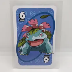 Venusaur Blue #6 Pokemon Mattel Japanese UNO Card NM/MINT - Image 1