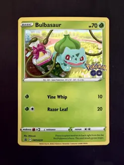 Pokemon Bulbasaur SWSH231 Promo Holo Card Sword & Shield Vine Whip Razor Leaf - Image 2