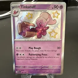 Tinkatuff 166/091 Pokemon Shiny Rare SV: Paldean Fates Card - Image 1