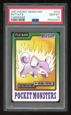 Pokemon Japanese Carddass 1997 019 Rattata Card 19 Bandai PSA 10 79944323 - Image 1