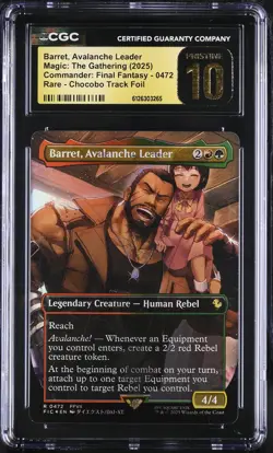 BARRET, AVALANCHE LEADER Final Fantasy Chocobo Track Foil CGC Pristine 10 MTG - Image 1