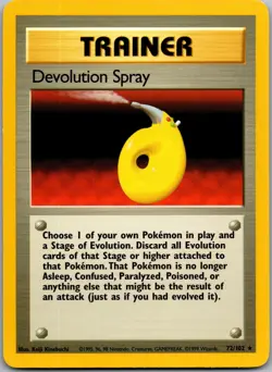Devolution Spray 72/102 Rare Base Set Unlimited Pokemon Near Mint - Image 1